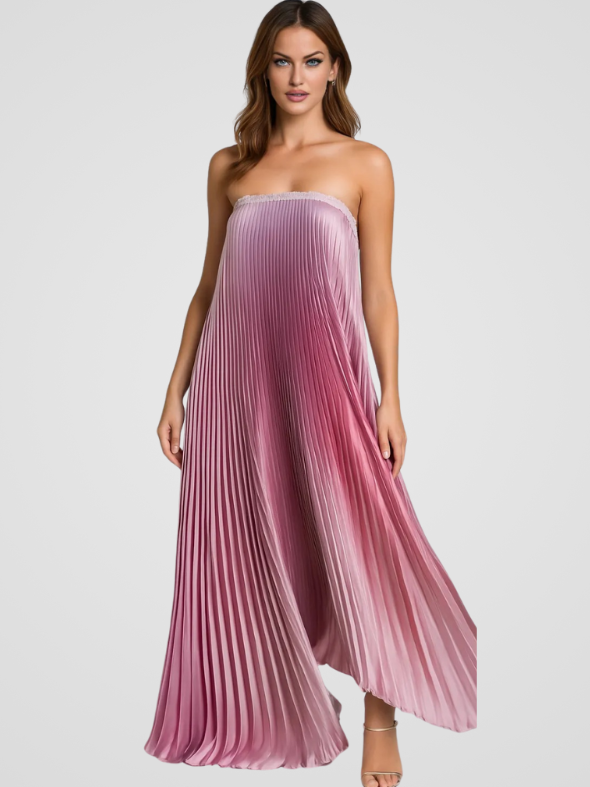 ECLAT ROSE - MAXI PLEATED DRESS