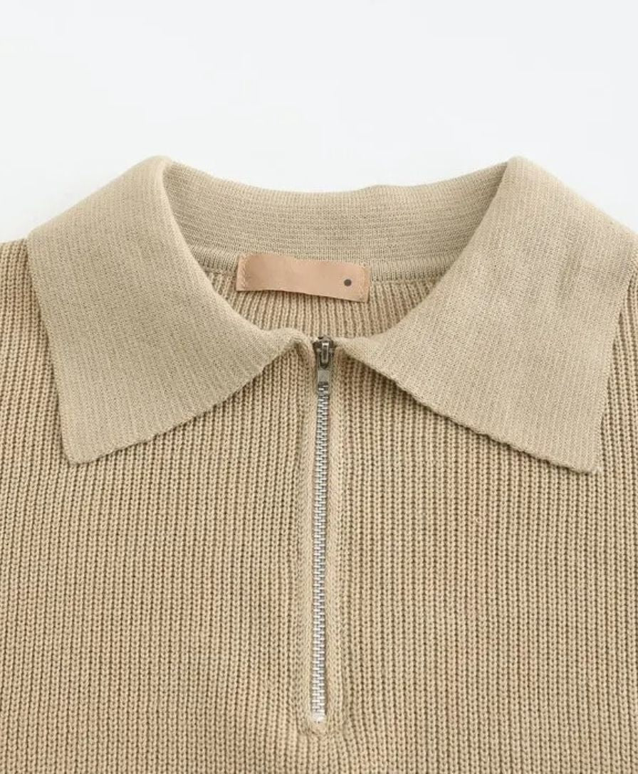 Essential Sweater with Zipped Polo - Finley & Family
