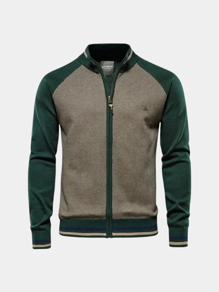 High-Zip Colour Block Cardigan - Finley & Family