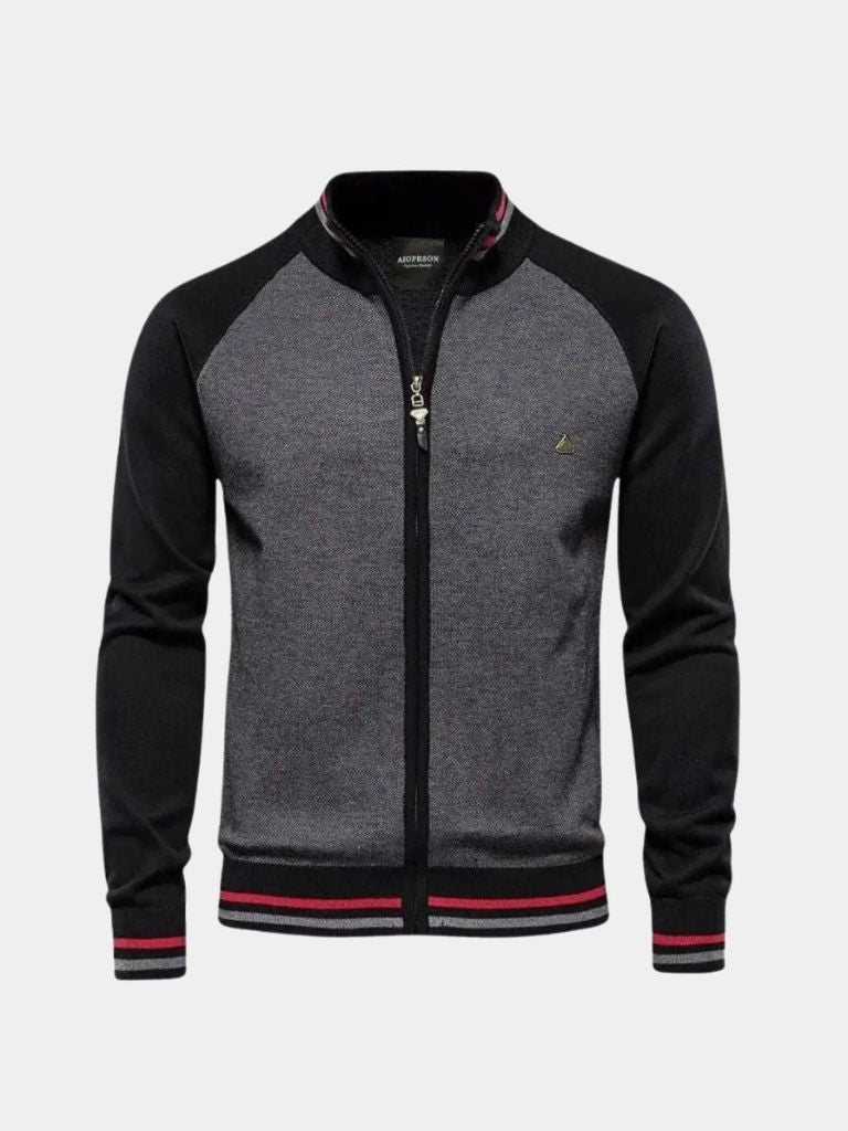 High-Zip Colour Block Cardigan - Finley & Family