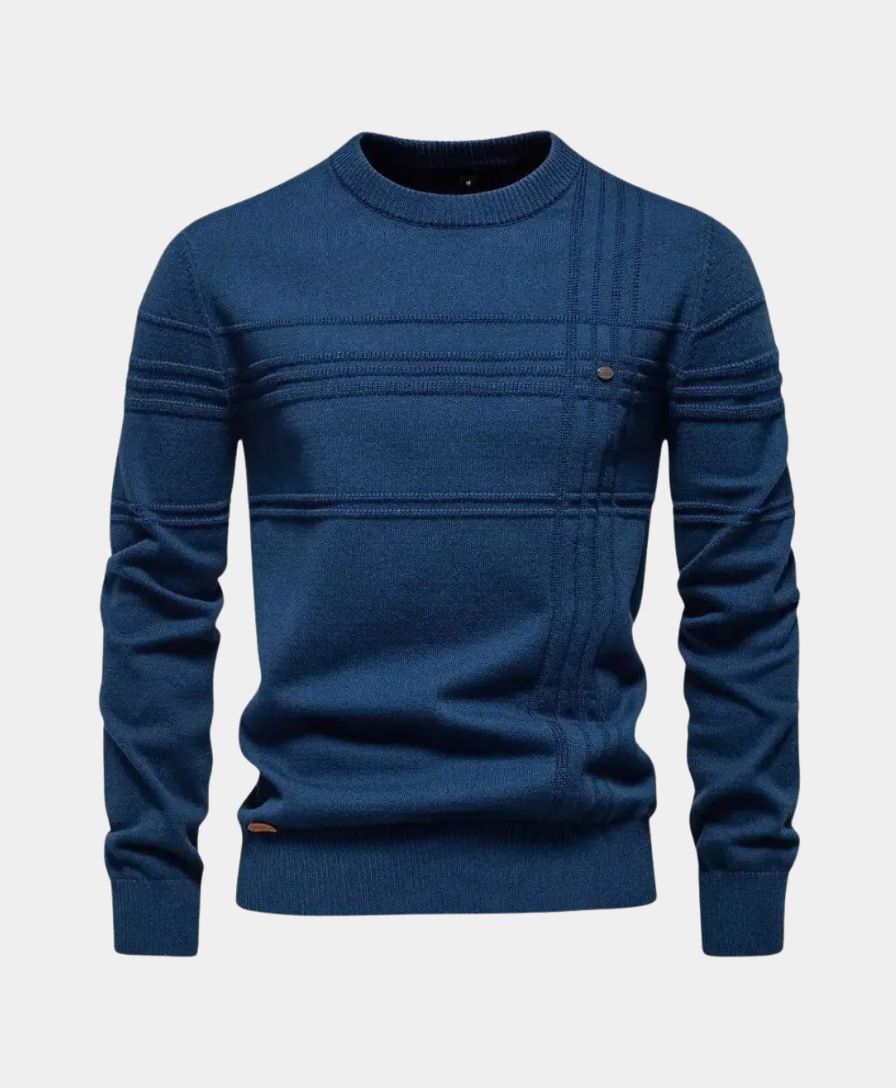 Knitted Striped Cotton Sweater - Finley & Family