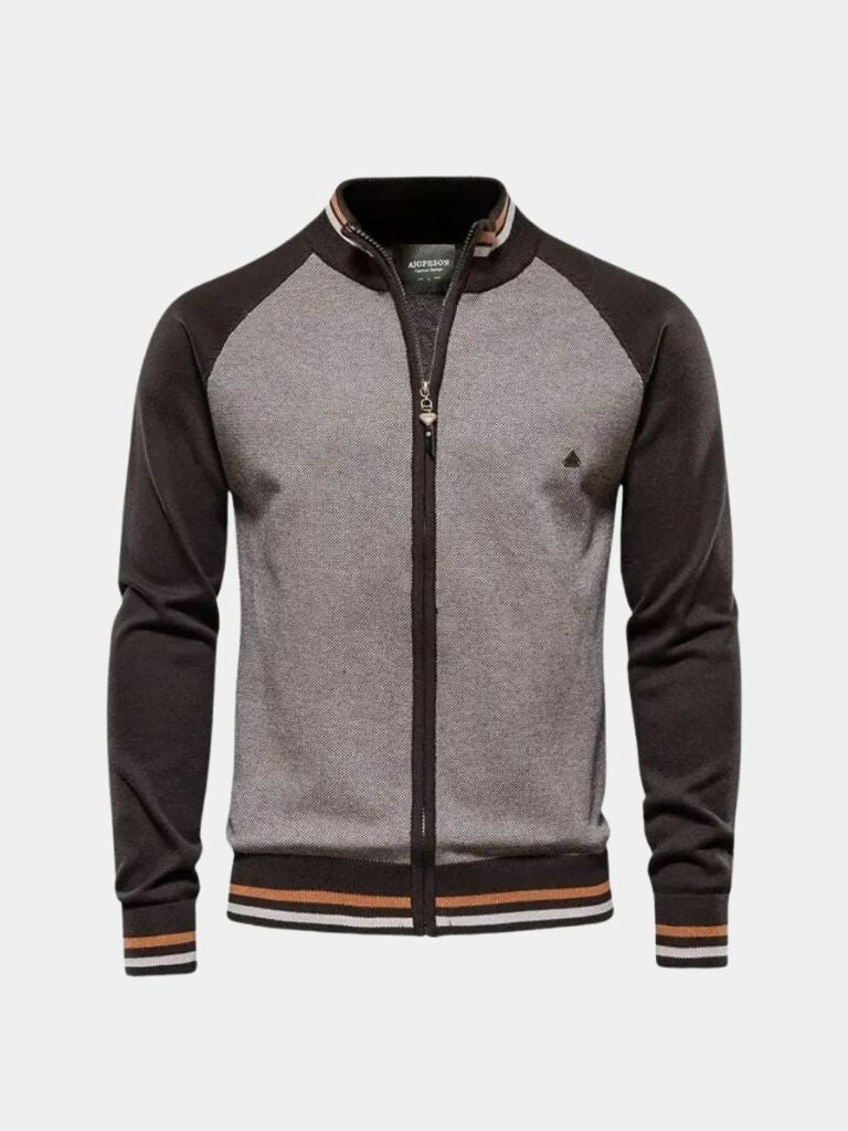 High-Zip Colour Block Cardigan - Finley & Family