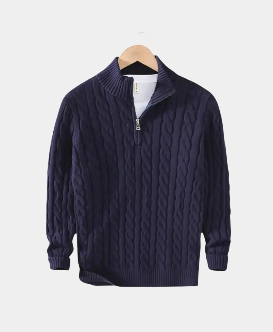 Essential Zip Collar Sweater - Finley & Family