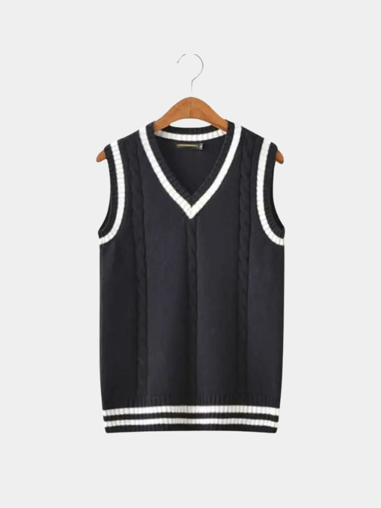 Elegant Knit Vest with V-Neck - Finley & Family