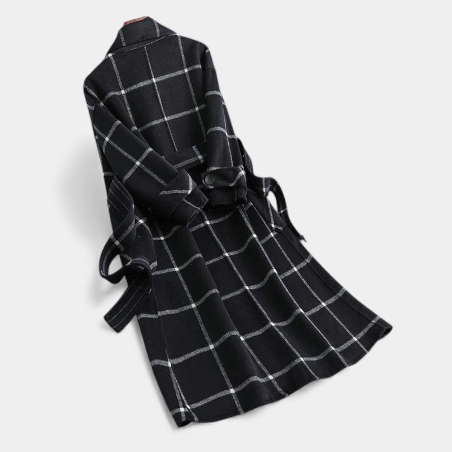 ADRIANA | CHECKERED WINTER TRENCH COAT