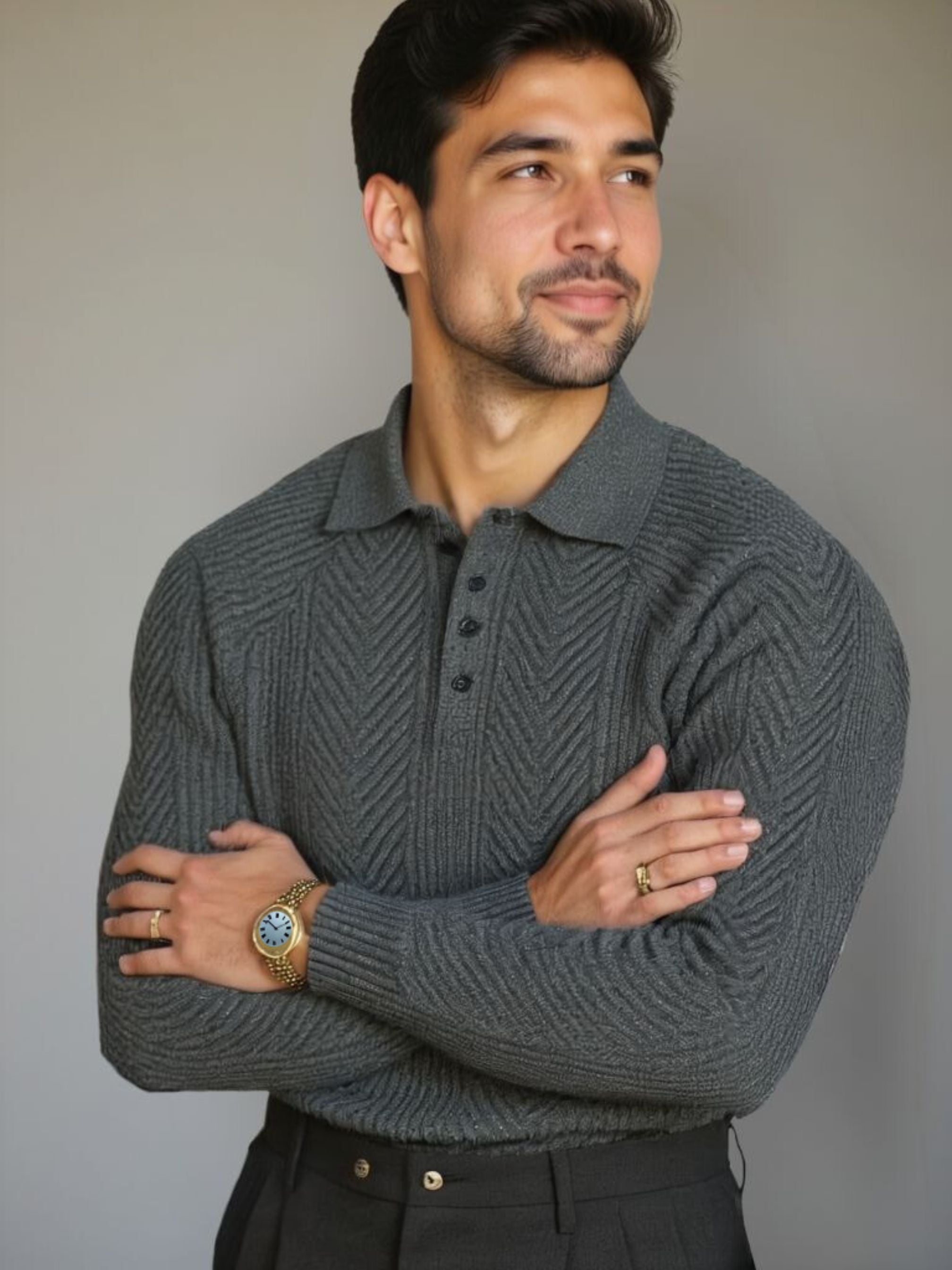 Long Sleeve Polo Sweater - Finley & Family