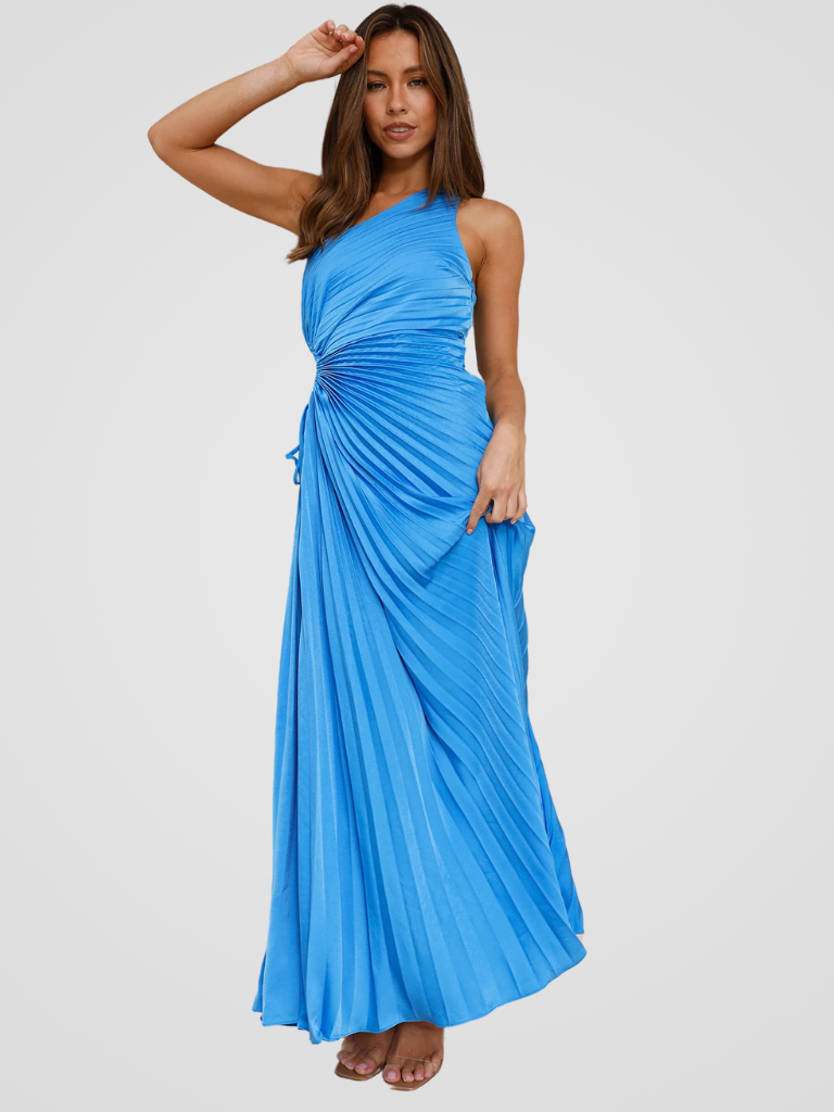 ONE-SHOULDER PLEATED DRESS AURORA