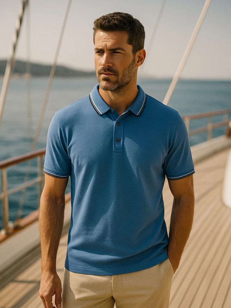 Classic Azure Polo – Finley & Family