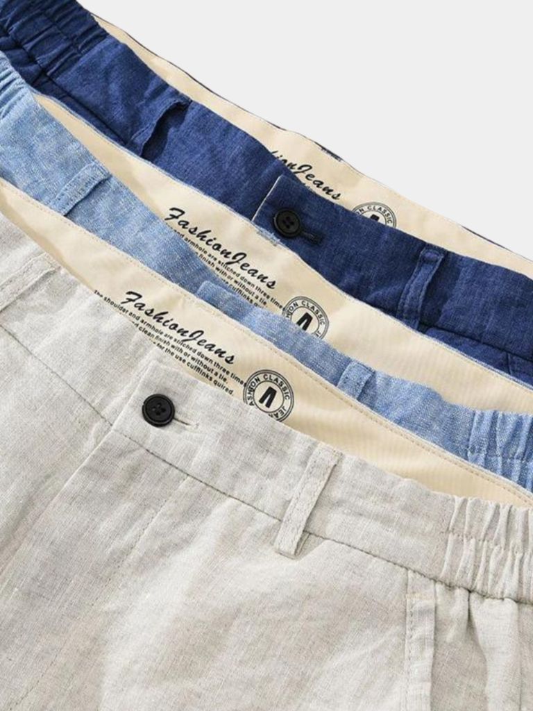 Horizon Blue Linen Shorts - Finley & Family