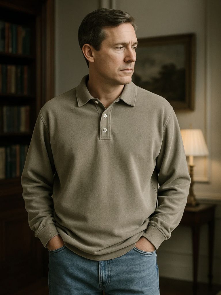 Canyon Mist Long Sleeve Polo – Finley & Family