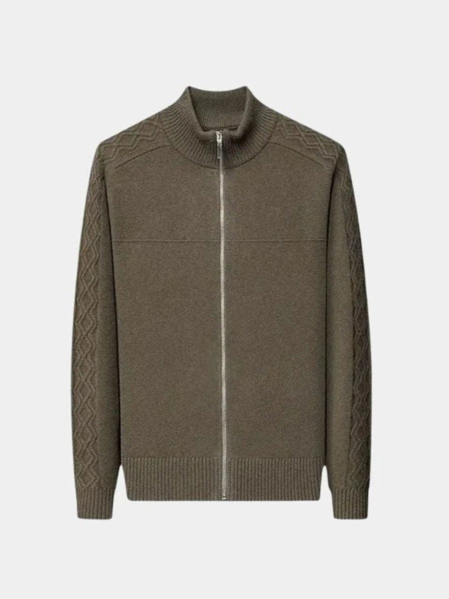 Finley & Family Roll Neck Cashmere Zip Pullover