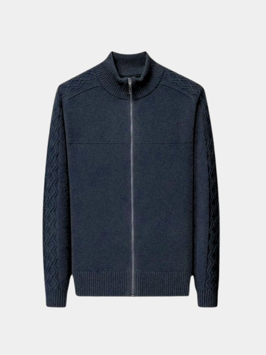 Finley & Family Roll Neck Cashmere Zip Pullover