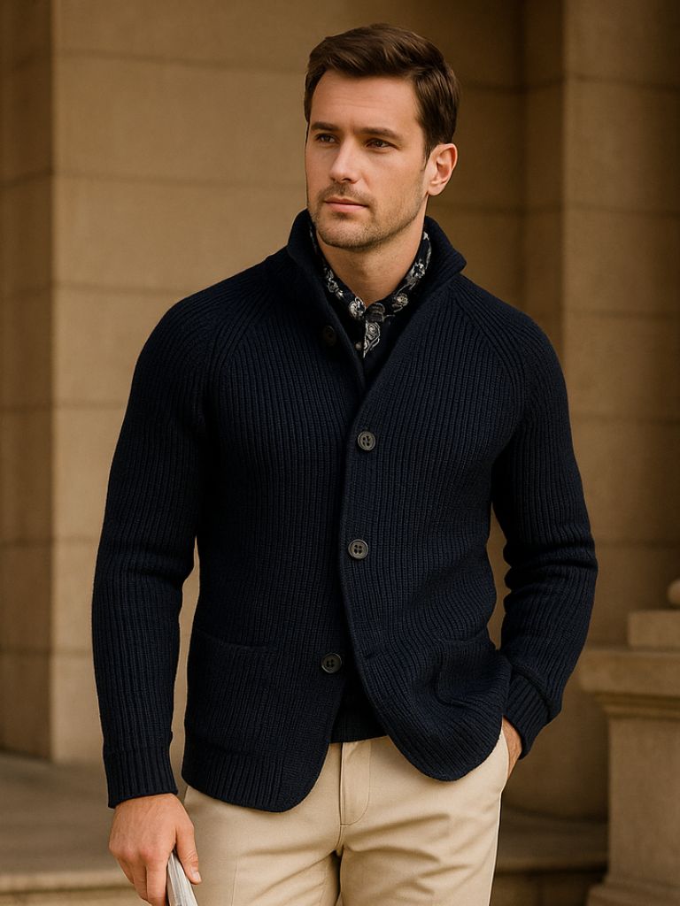 Finley & Family Classic Heritage Knit Jacket with Button Detail