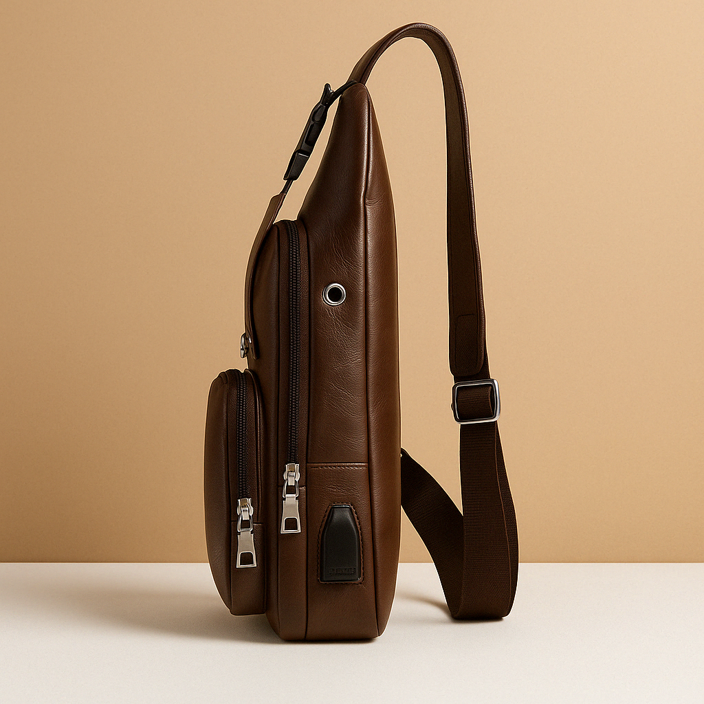 Classy leather anti-theft crossbody bag for men | Declan