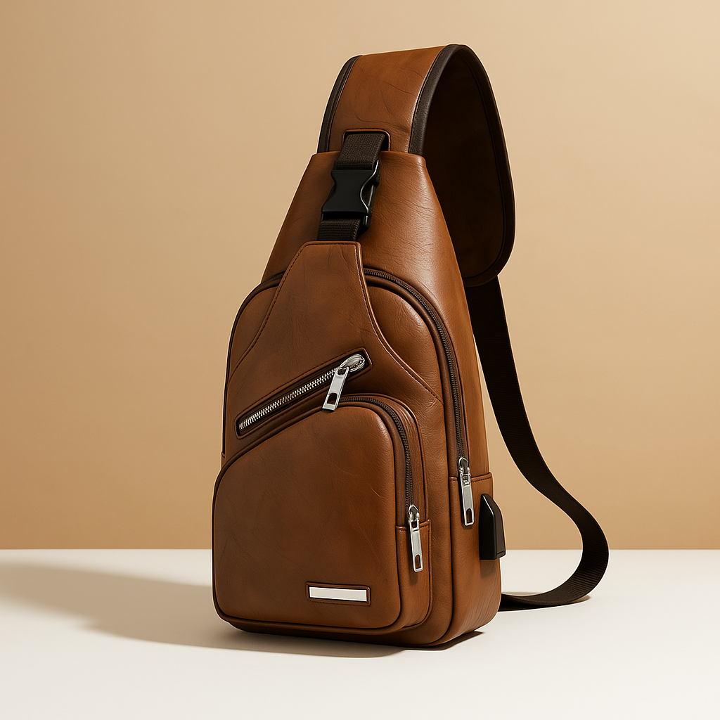 Classy leather anti-theft crossbody bag for men | Declan