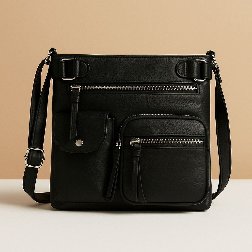 Convertible anti-theft leather shoulder bag with pockets for women | Brielle