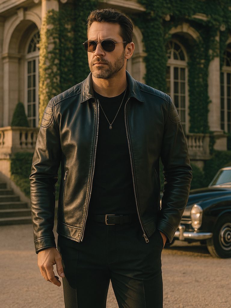 Finley & Family Crossed Leather Jacket