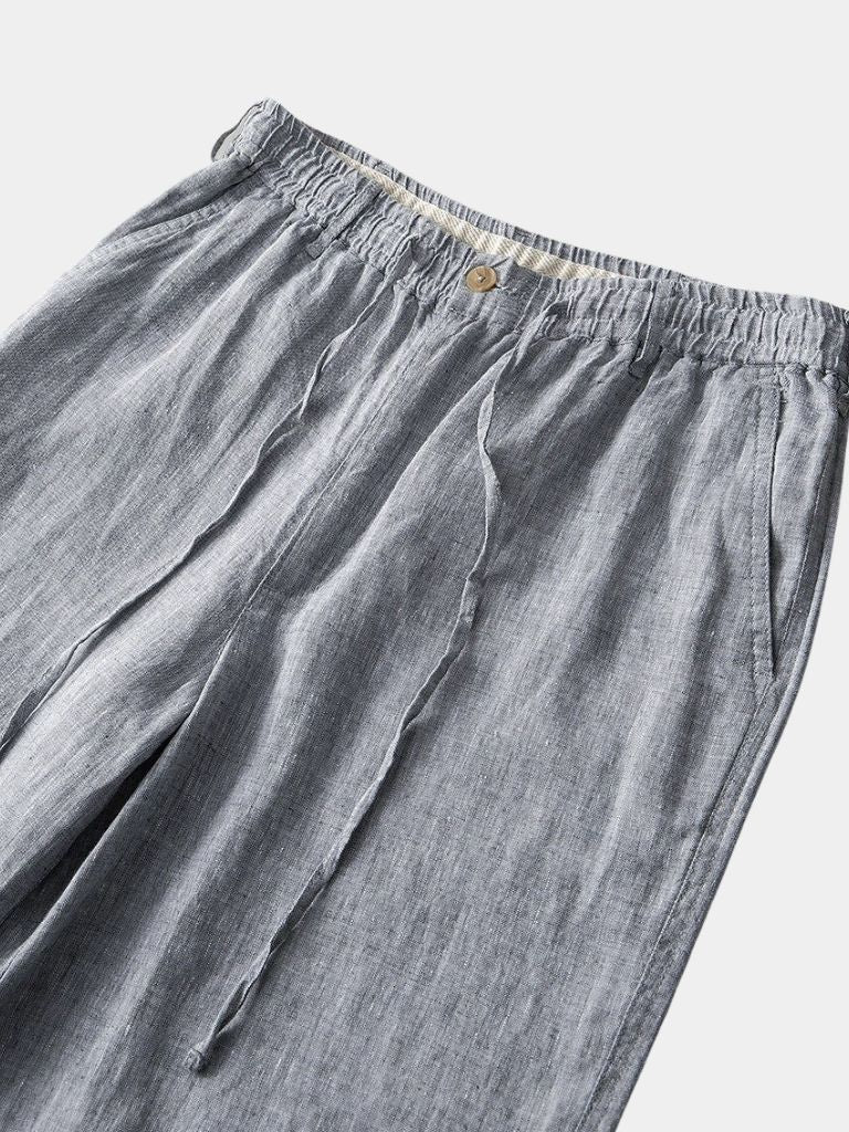 Grey Linen Shorts - Finley & Family
