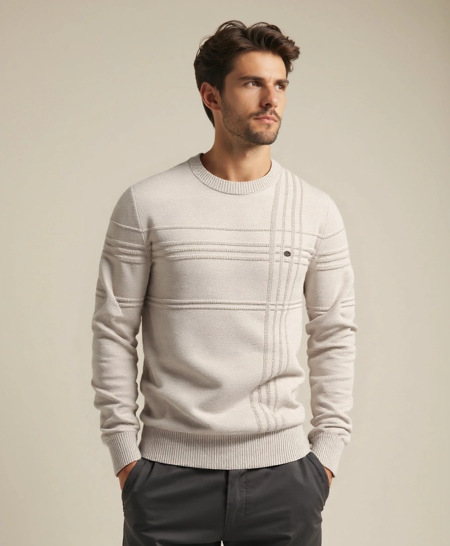Knitted Striped Cotton Sweater - Finley & Family