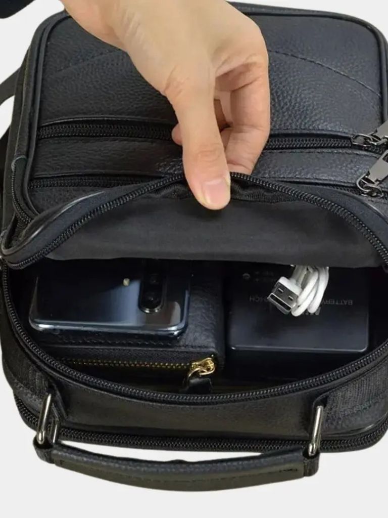 Cross and Crown Leather Handbag