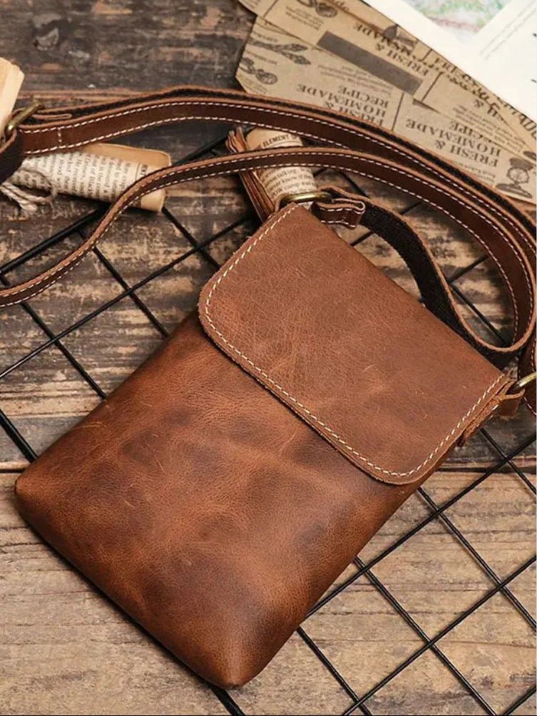 Finley & Family Men's Mini Leather Crossbody Bag