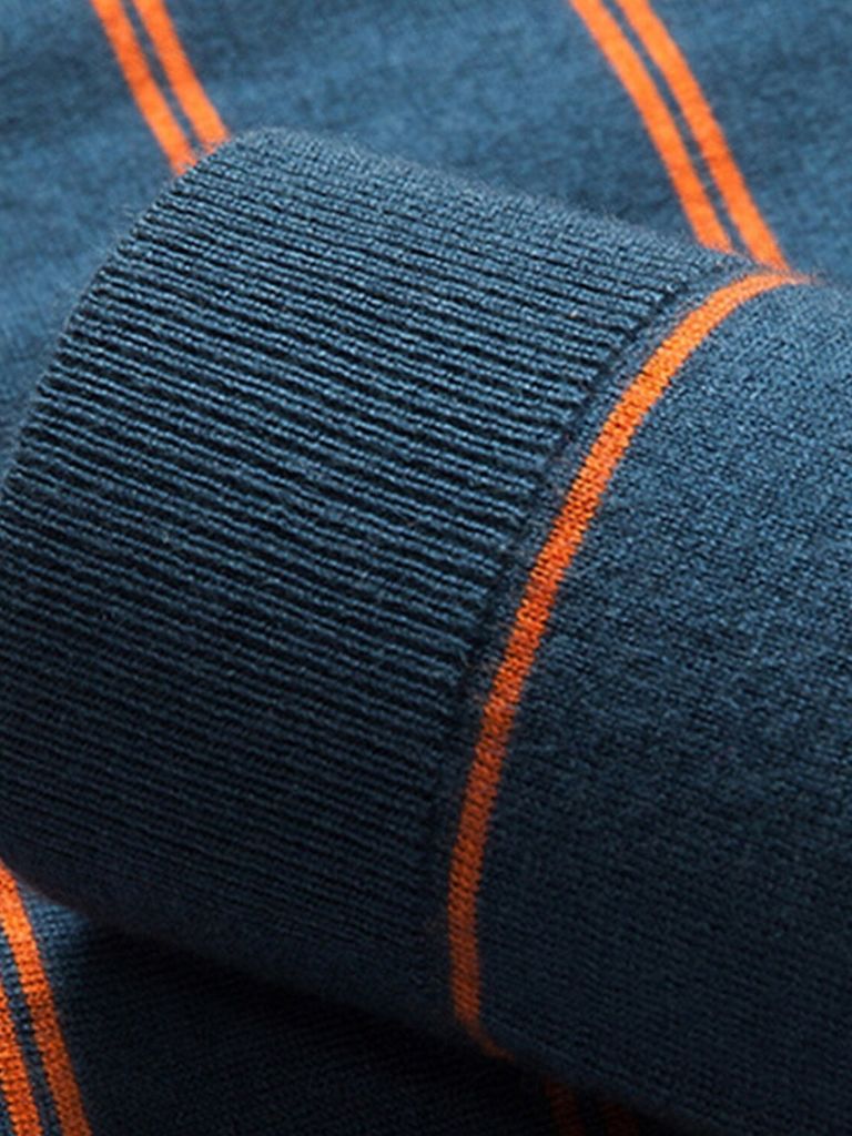 Navy Striped Polo at Sunset - Finley & Family