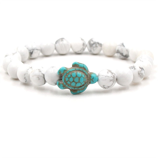 Bracelets with Unique Natural Stone Beads in Turtle Shape