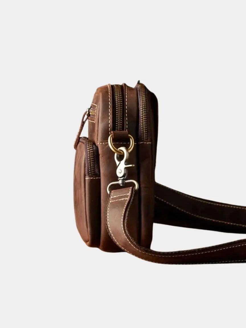 Finley & Family Men's Vintage Leather Shoulder Bag