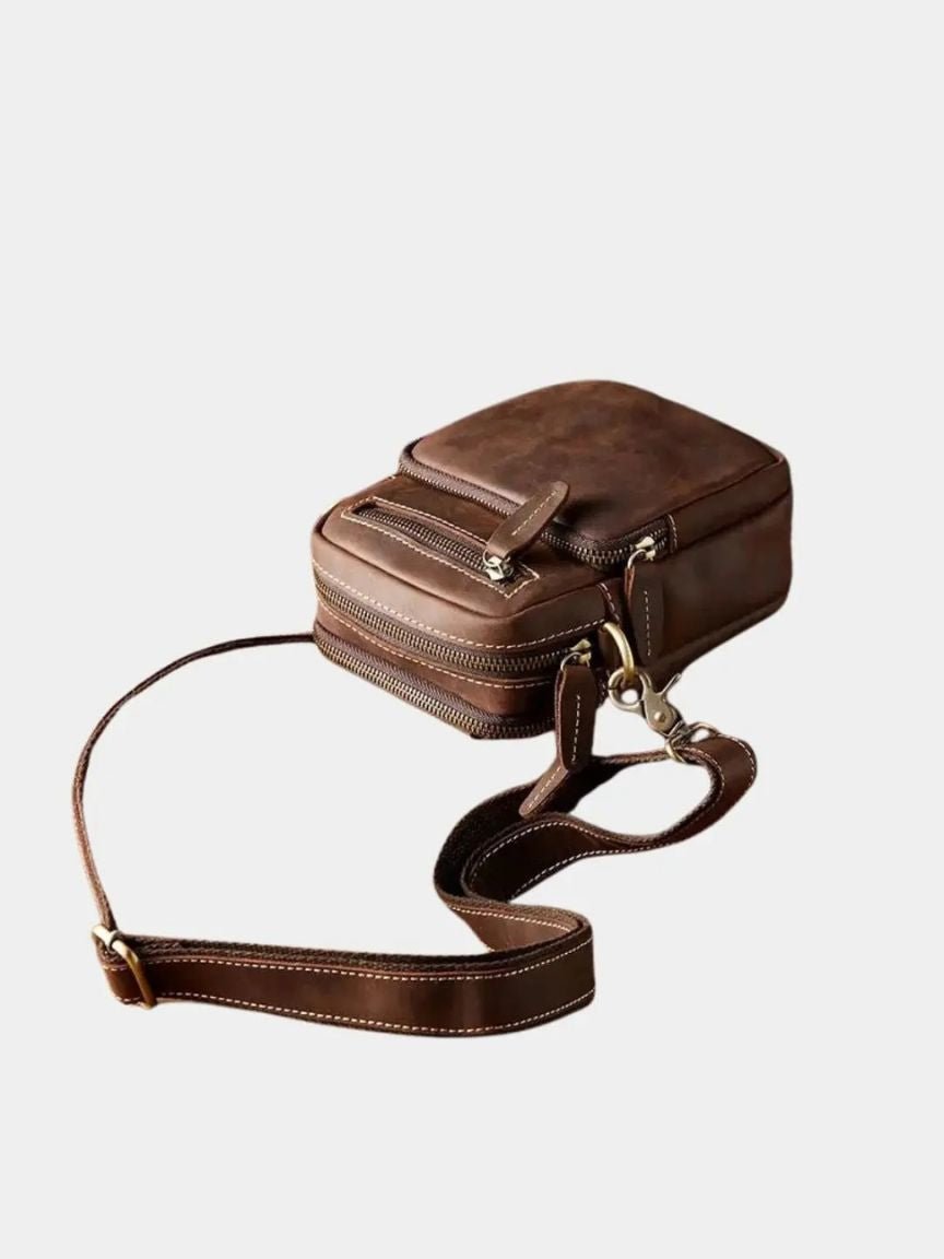 Finley & Family Men's Vintage Leather Shoulder Bag