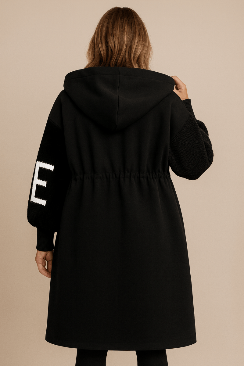 SELENE | LONG KNITTED HOODED COAT