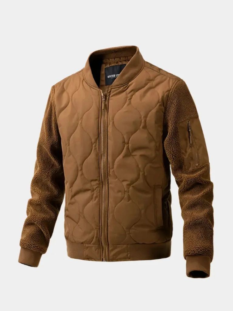 Finley & Family Padded Sherpa Sleeve Bomber Jacket