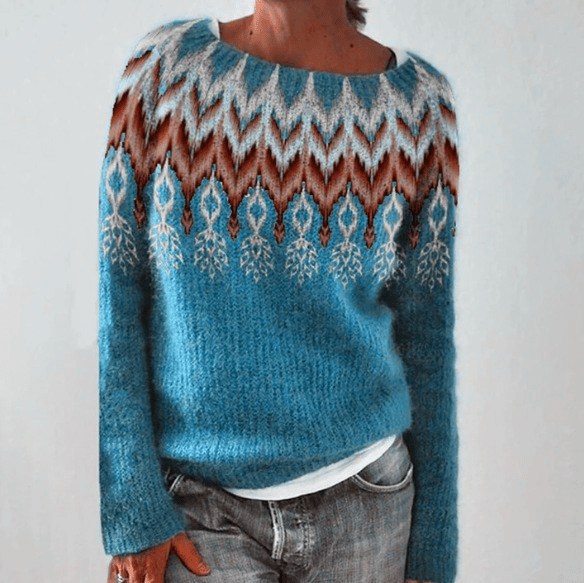 SILVIA™ Retro Sweater in Blue
