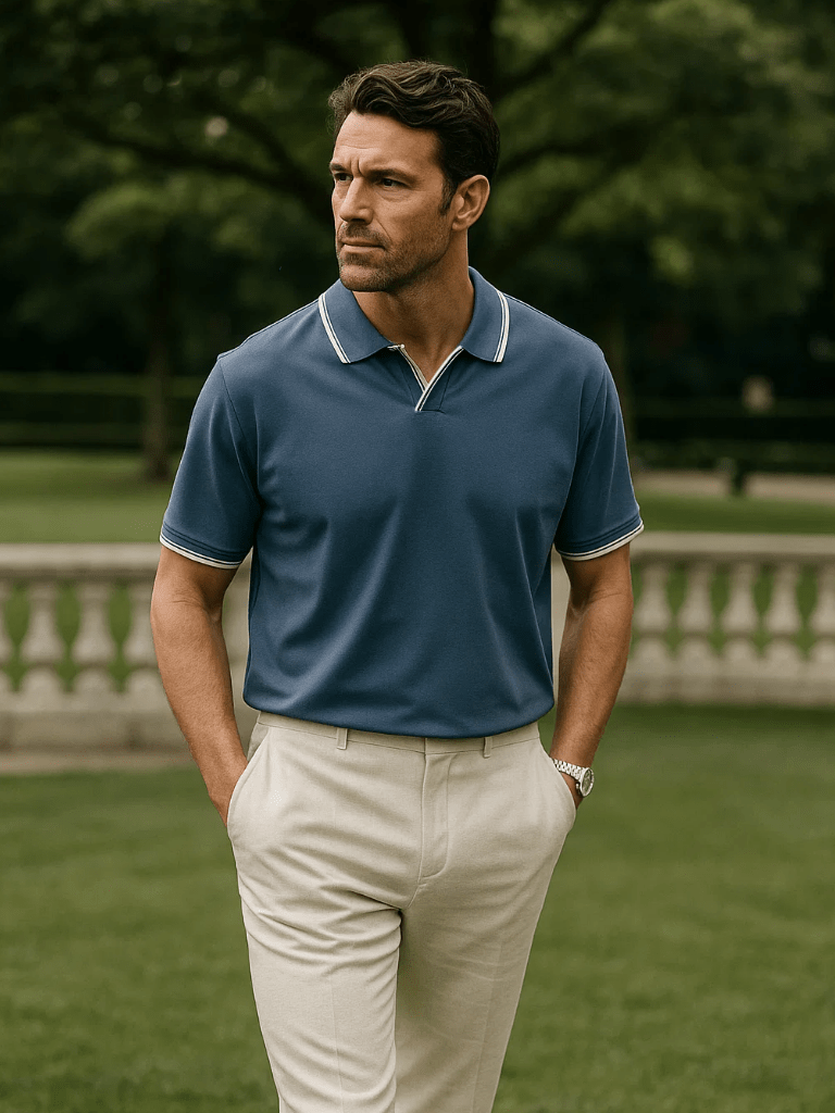 Timeless Black V-Neck Polo - Finley & Family