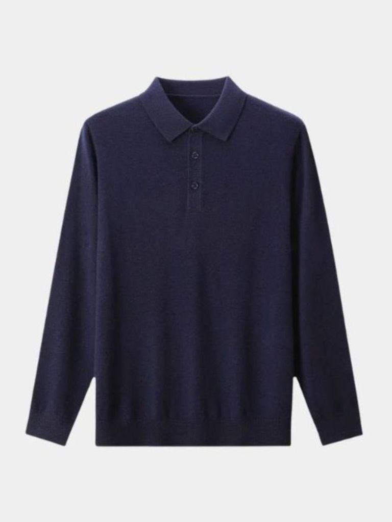 Buttoned Knit Wool Polo Sweater - Finley & Family