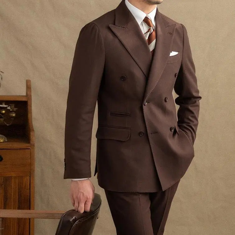 Dark Brown Gabardine Suit (Jacket + Trousers)