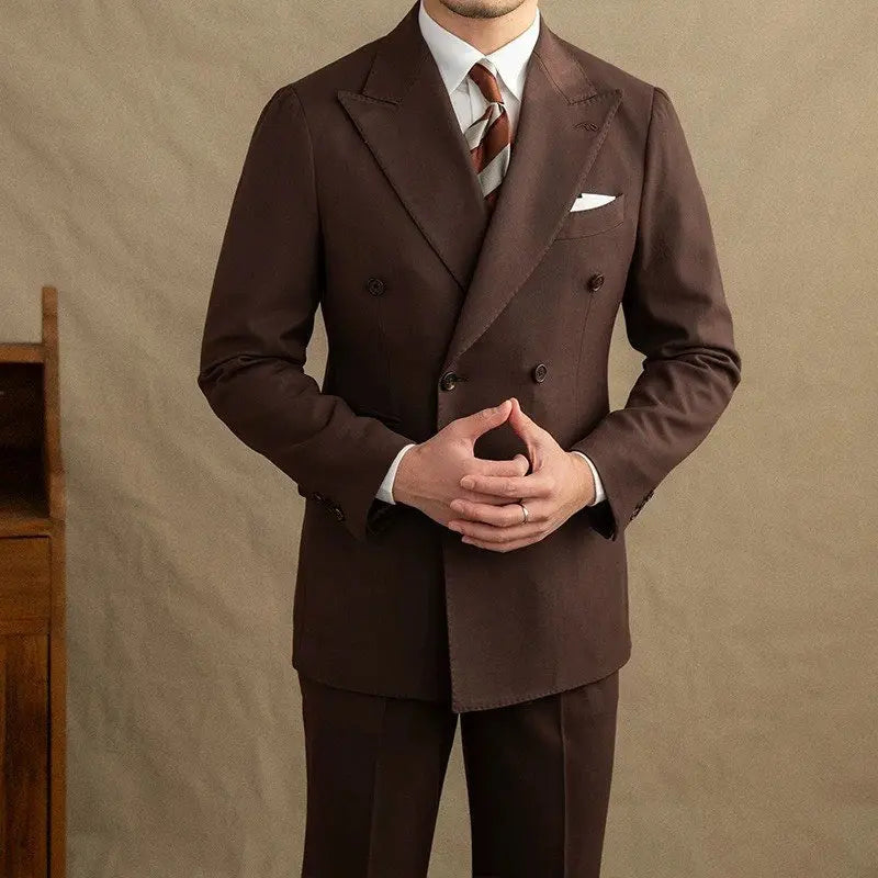Dark Brown Gabardine Suit (Jacket + Trousers)