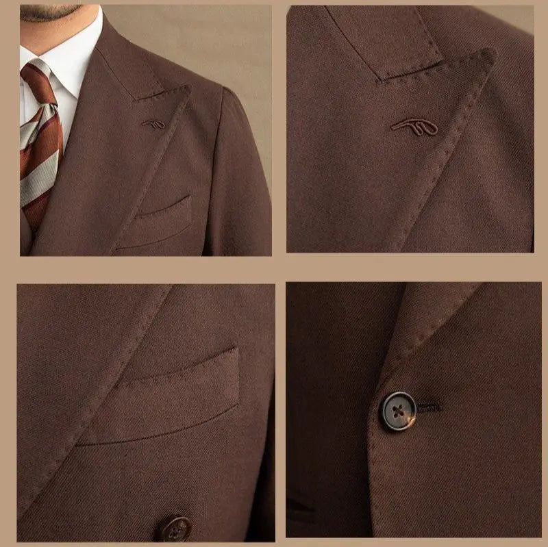 Dark Brown Gabardine Suit (Jacket + Trousers)