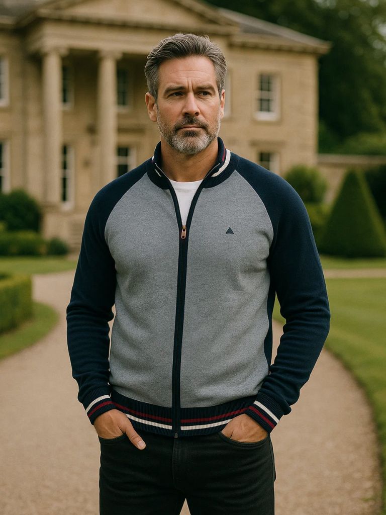 Vibrant High-Neck Wool Cardigan with Zipper - Finley & Family