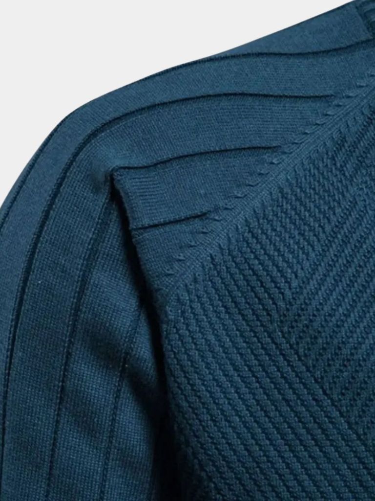 Simple Jacquard Zip Sweater - Finley & Family