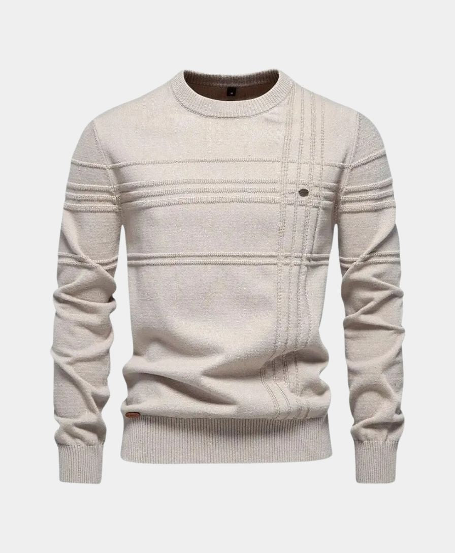 Knitted Striped Cotton Sweater - Finley & Family