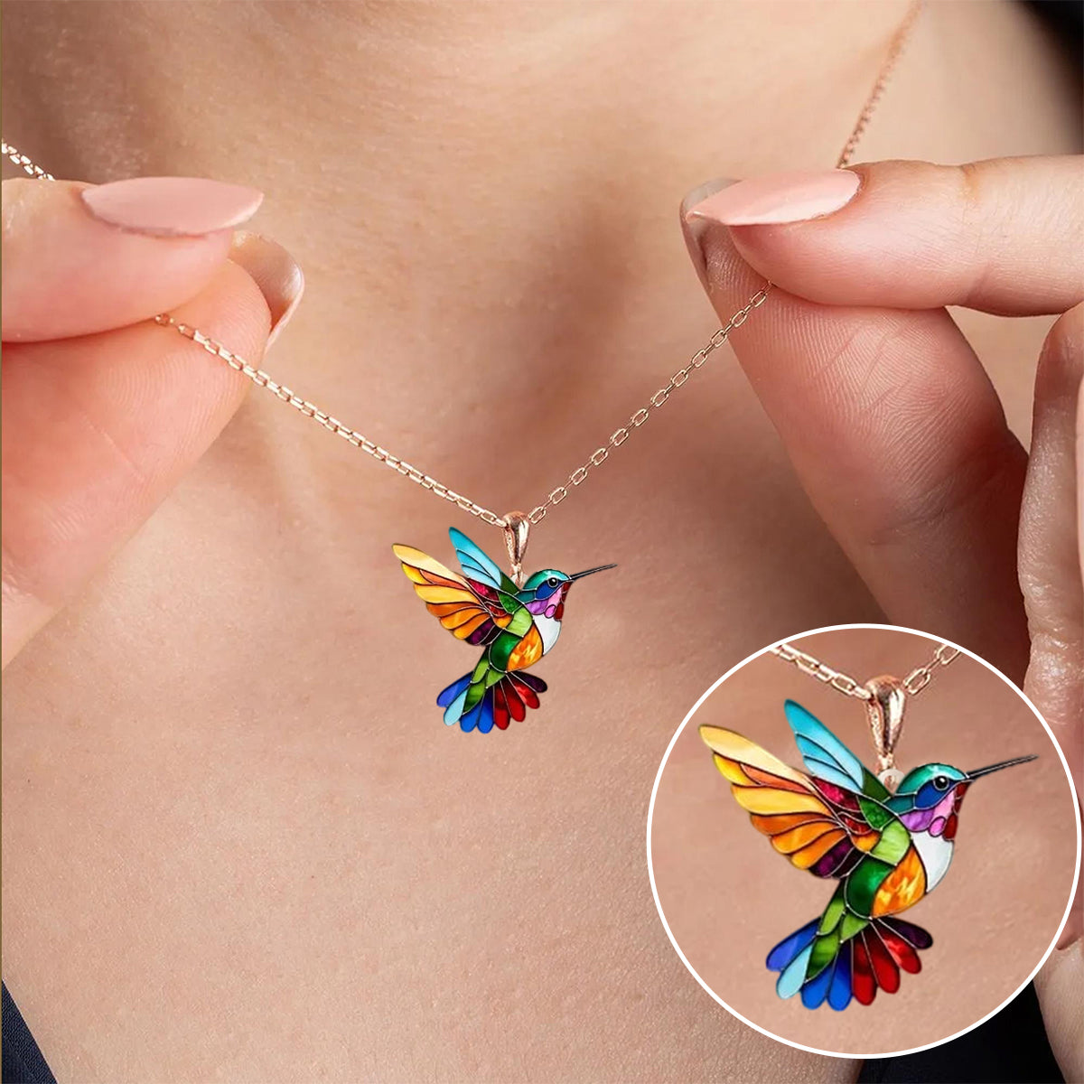 Colourful Hummingbird Necklace