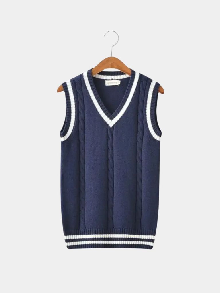 Elegant Knit Vest with V-Neck - Finley & Family