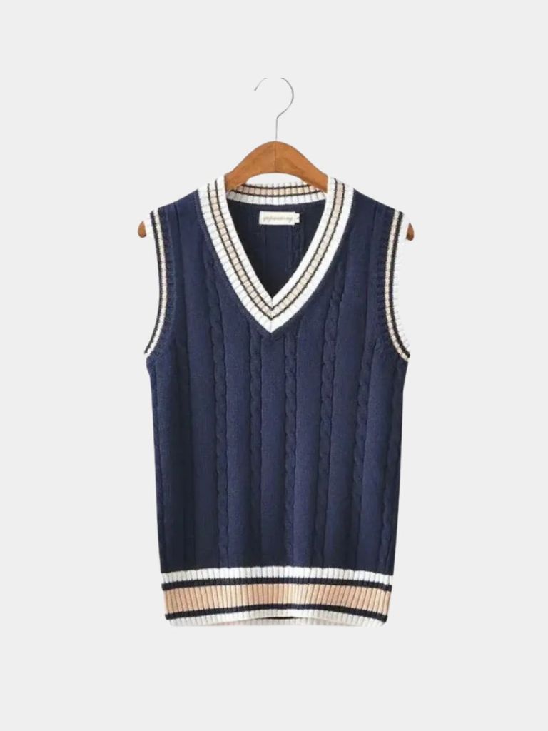 Elegant Knit Vest with V-Neck - Finley & Family