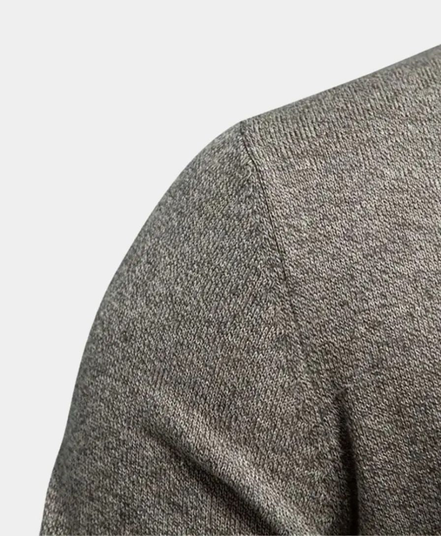 Knitted Cotton Sweater with High Collar - Finley & Family