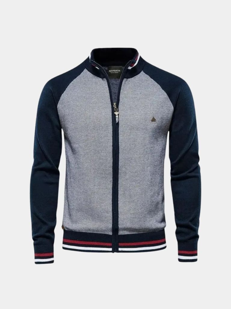 High-Zip Colour Block Cardigan - Finley & Family