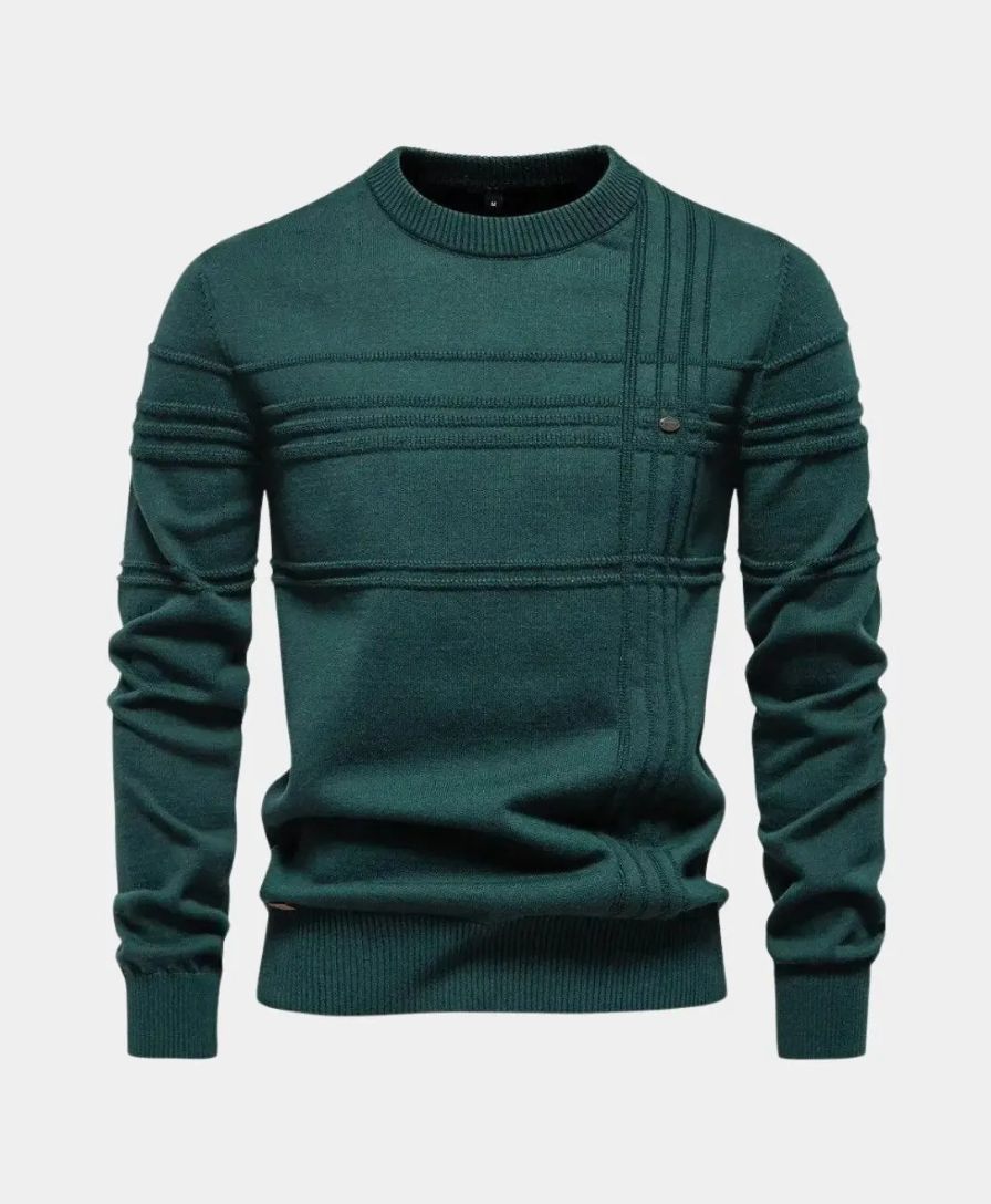 Knitted Striped Cotton Sweater - Finley & Family