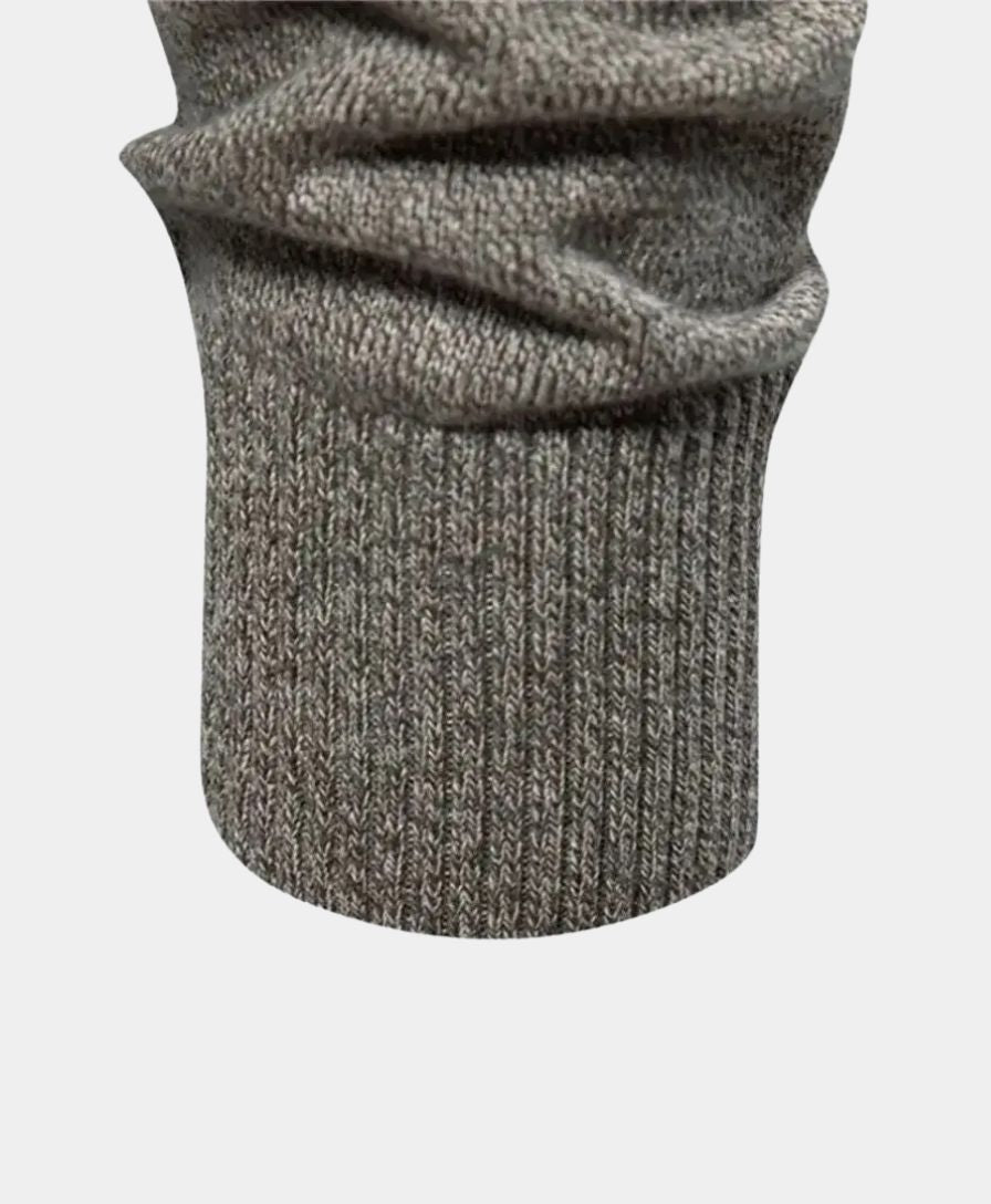 Knitted Cotton Sweater with High Collar - Finley & Family