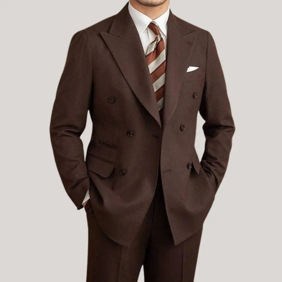 Dark Brown Gabardine Suit (Jacket + Trousers)