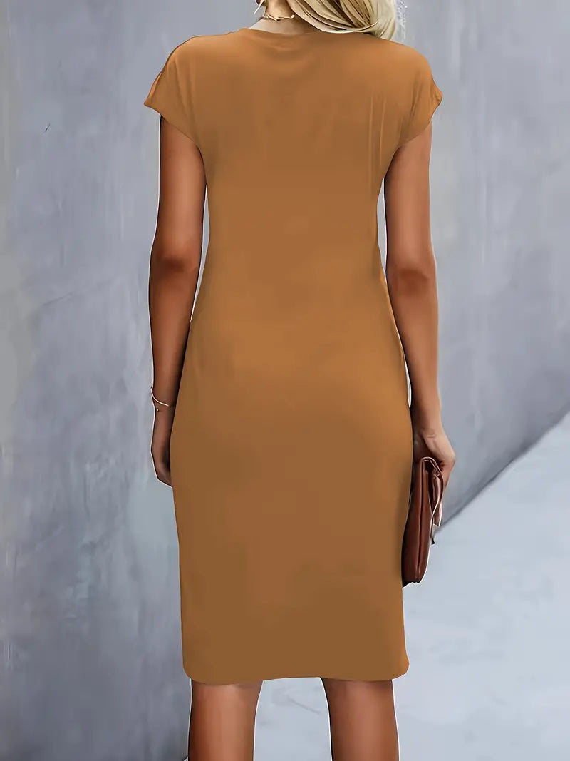 Adelina™ - Stylish Round Neck Dress