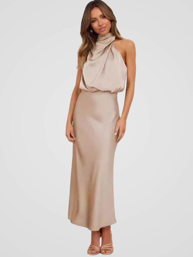 AURA DRAPE MIDI DRESS